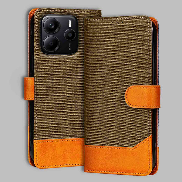 Redmi Note 14 5G Flip Cover — Denim, Walnut Brown after a year of daily use