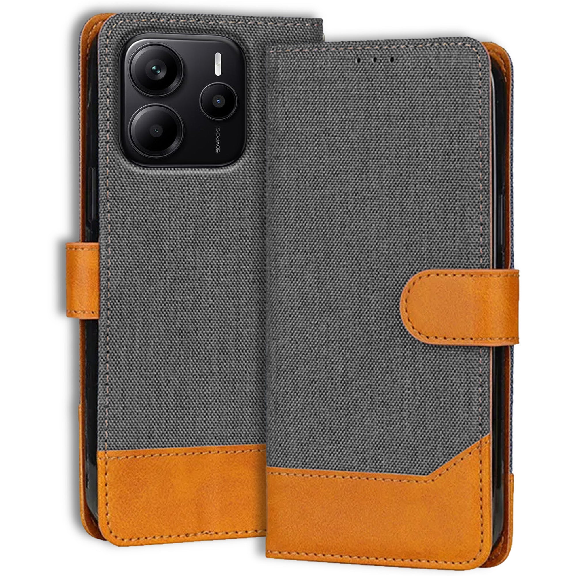 Accesorios Redmi Note 14 5G denim flip cover – Grey – Image 1 #color_grey