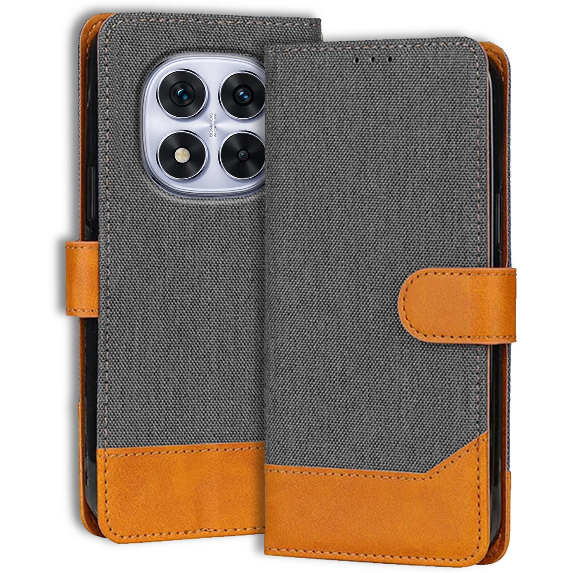 Accesorios Redmi Note 14 Pro 5G denim flip cover – Grey – Image 1 #color_grey