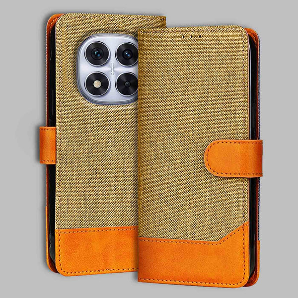 Redmi Note 14 Pro 5G Flip Cover — Denim, Camel Beige after a year of daily use