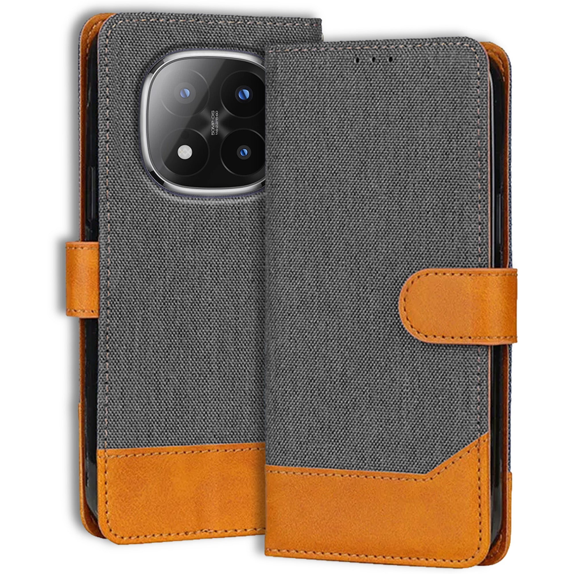 Accesorios Redmi Note 14 Pro Plus 5G denim flip cover – Grey – Image 1 #color_grey