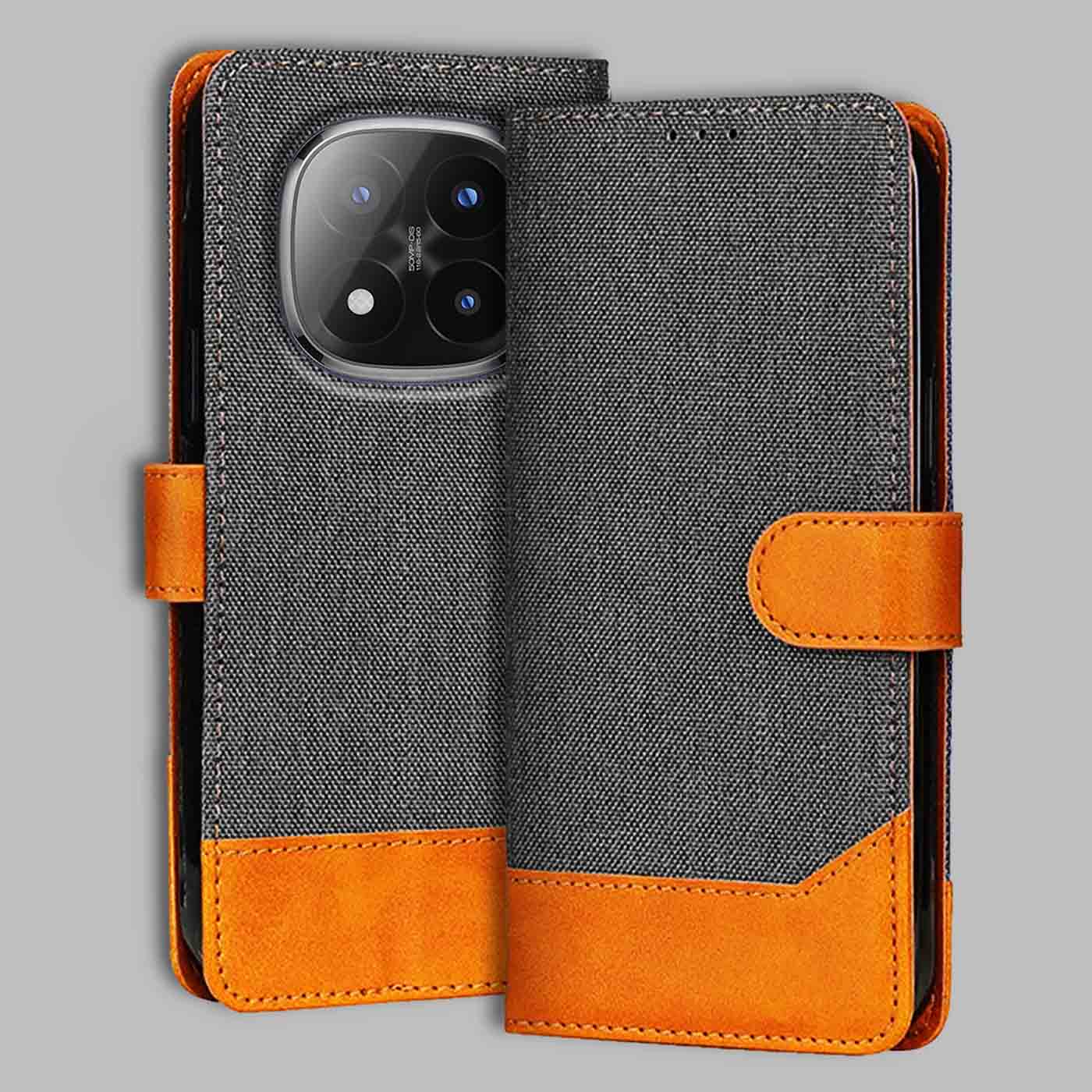 Accesorios Redmi Note 14 Pro Plus 5G denim flip cover – Grey – Image 1 #color_