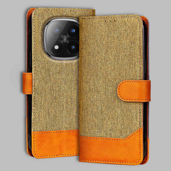 Redmi Note 14 Pro Plus 5G Flip Cover — Denim, Camel Beige after a year of daily use