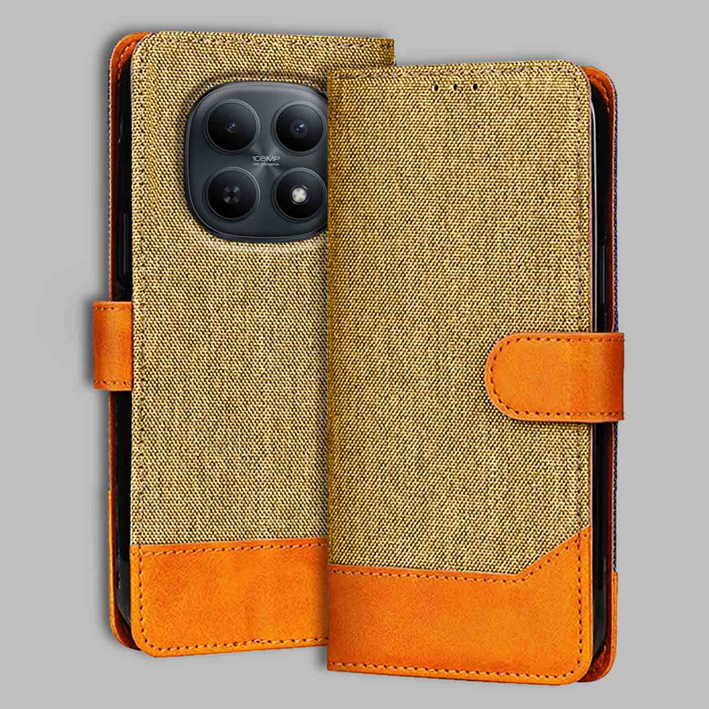 Accesorios Redmi Note 15 5G denim flip cover – Light Brown – Image 1 #color_light b