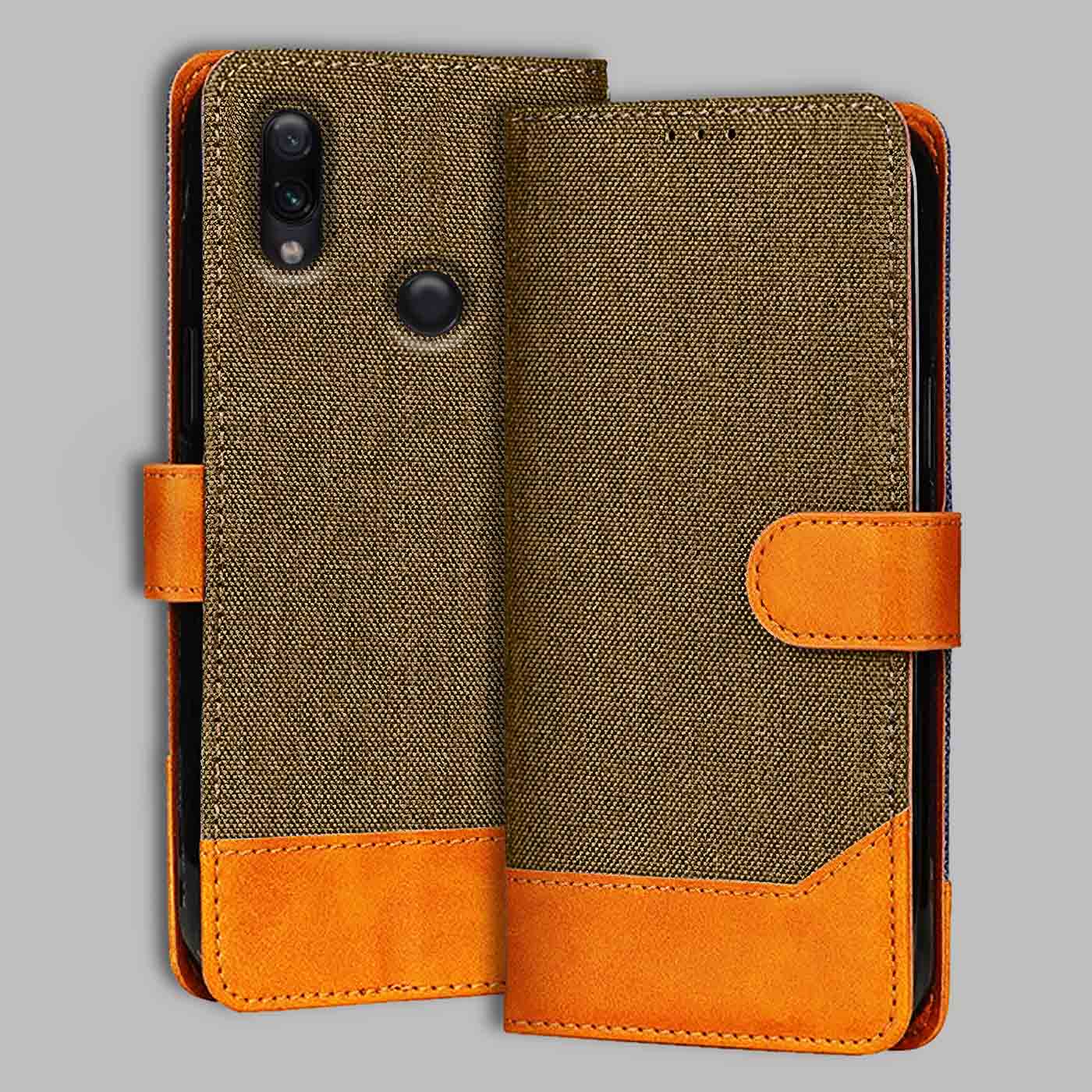 Accesorios Redmi Note 7 Pro denim flip cover – Dark Brown – Image 1 #color_dark b