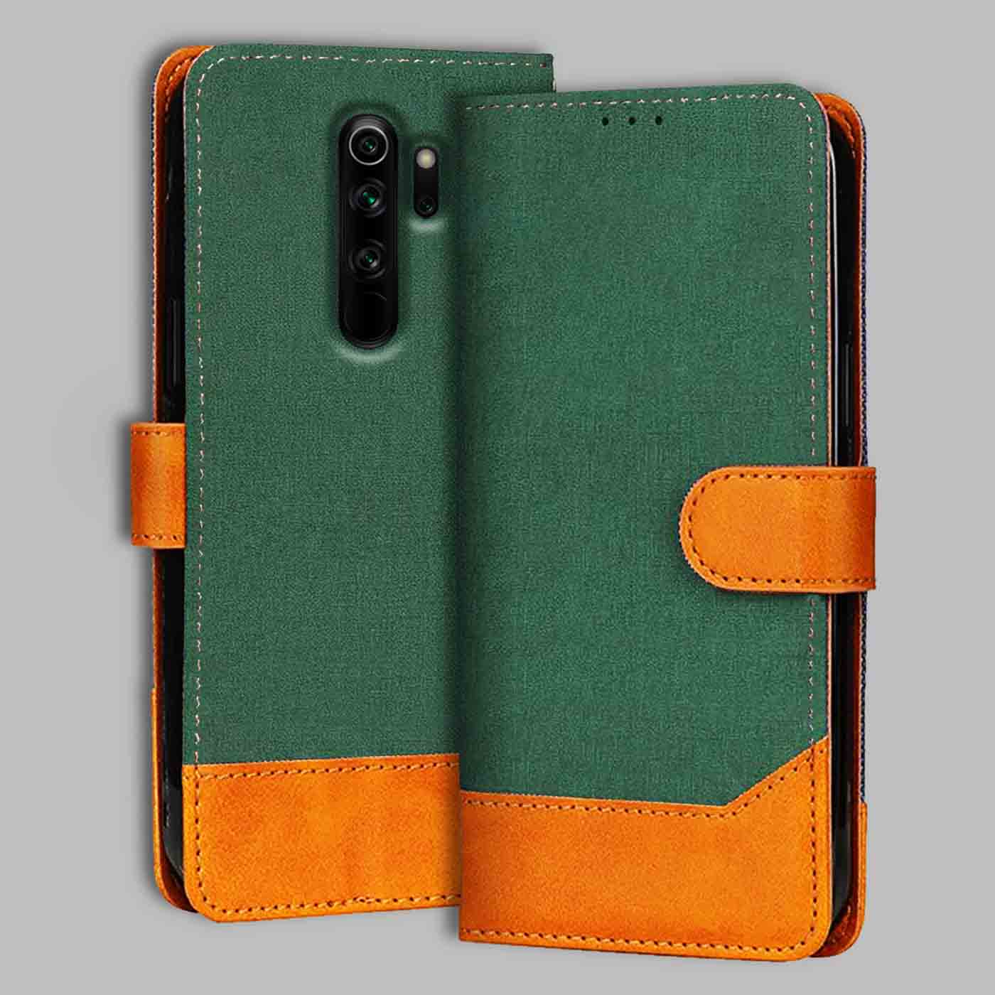Accesorios Redmi Note 8 Pro denim flip cover – Green – Image 1 #color_g