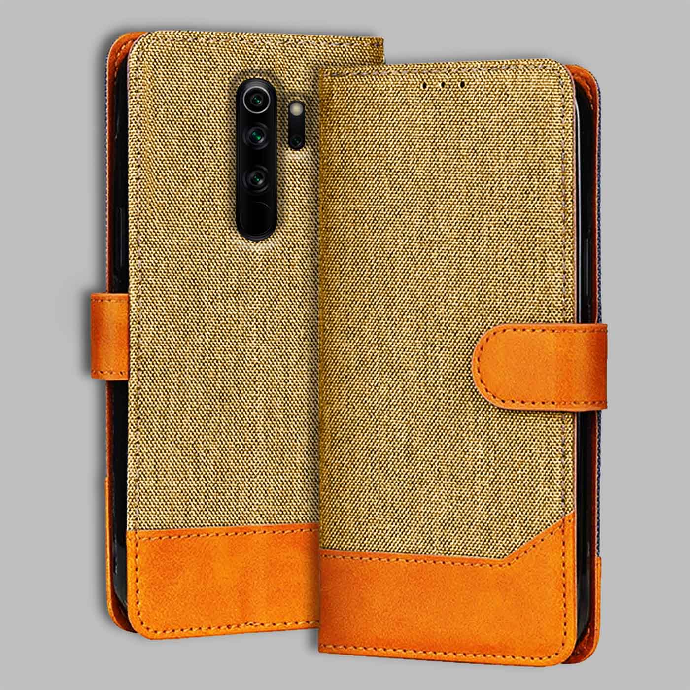 Accesorios Redmi Note 8 Pro denim flip cover – Light Brown – Image 1 #color_light b