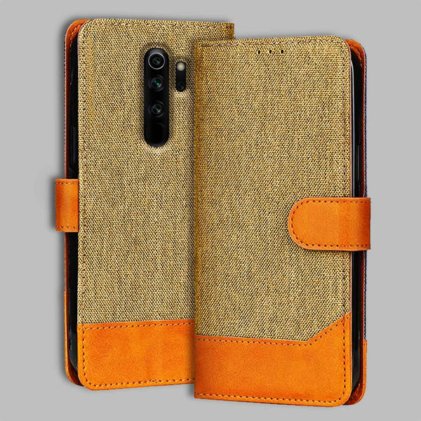 Redmi Note 8 Pro Flip Cover — Denim, Camel Beige after a year of daily use