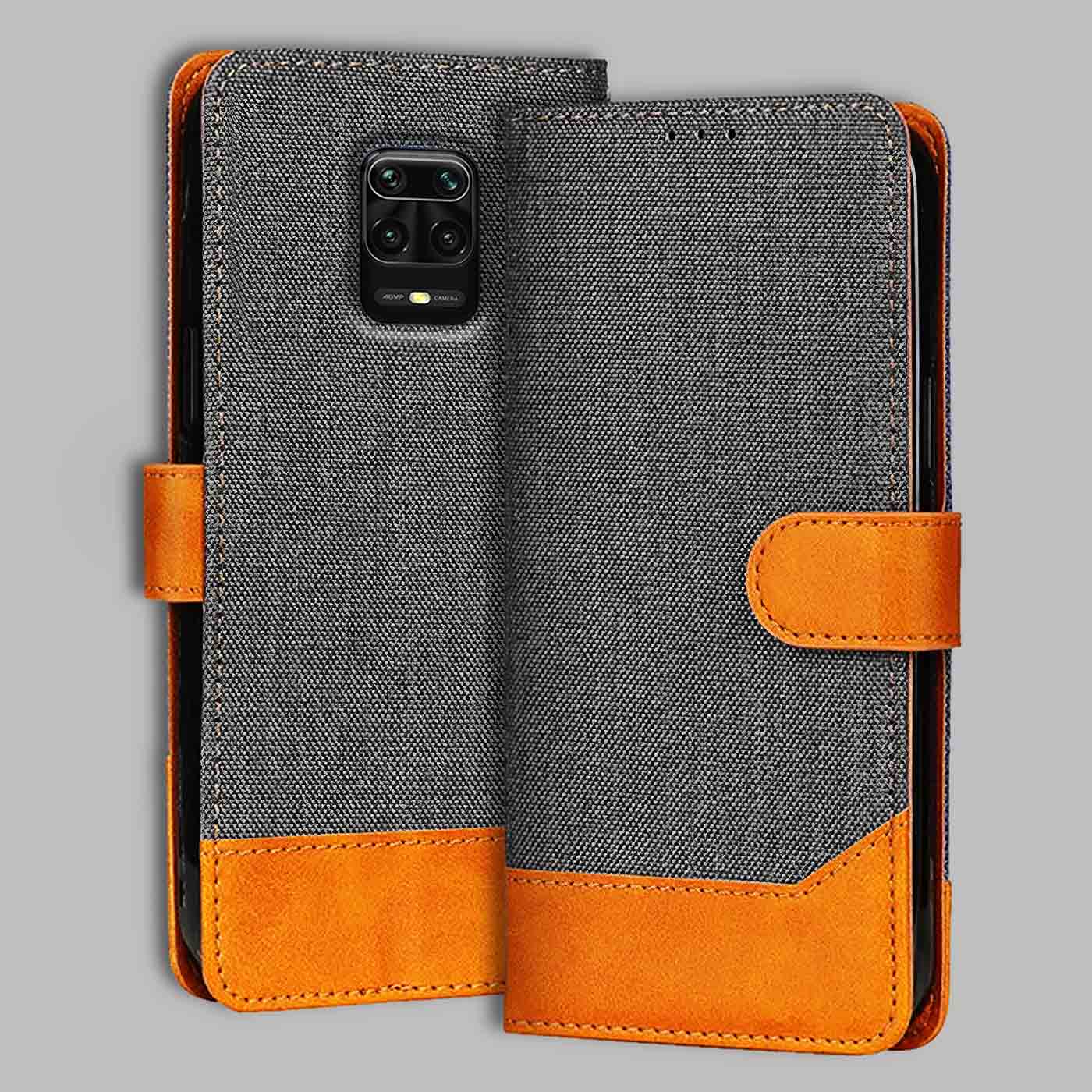 Accesorios Redmi Note 9 Pro denim flip cover – Grey – Image 1 #color_