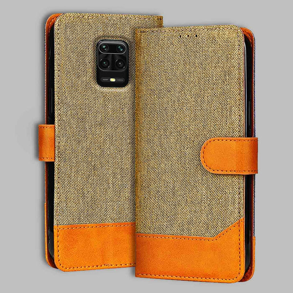 Redmi Note 9 Pro Flip Cover — Denim, Camel Beige after a year of daily use