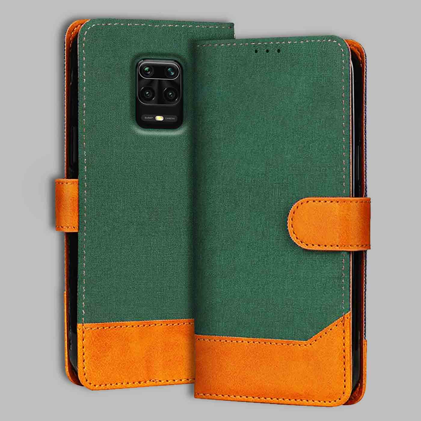 Accesorios Redmi Note 9 Pro Max denim flip cover – Green – Image 1 #color_g