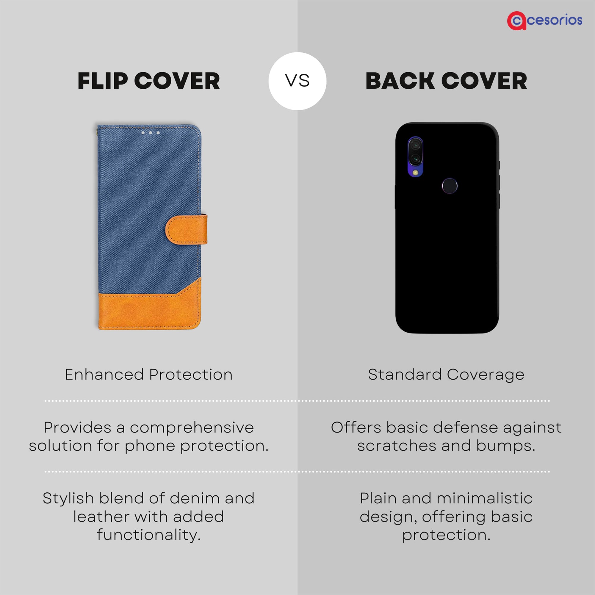 Accesorios Redmi Y3 denim flip cover – Blue – Image 8 #color_blue