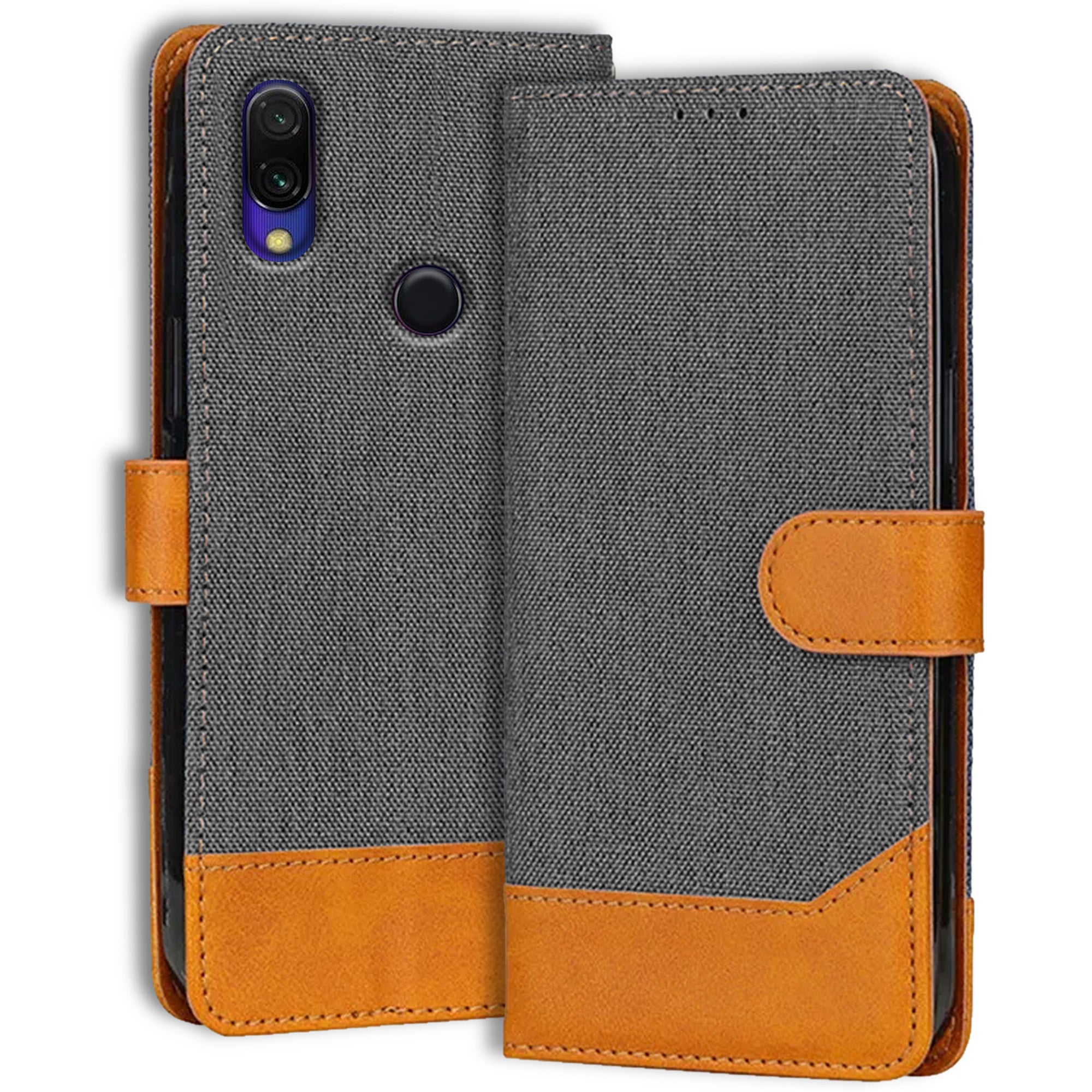 Accesorios Redmi Y3 denim flip cover – Grey – Image 1 #color_grey