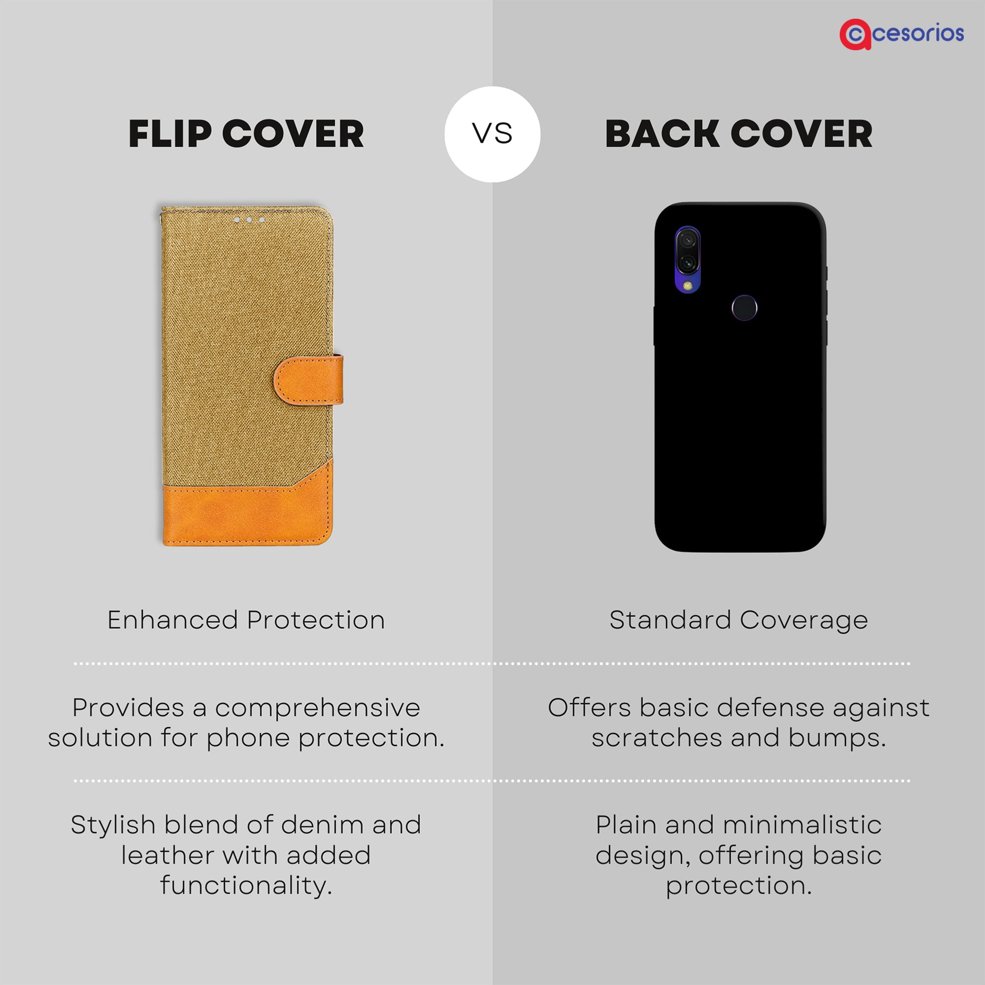 Accesorios Redmi Y3 denim flip cover – Light Brown – Image 8 #color_light brown