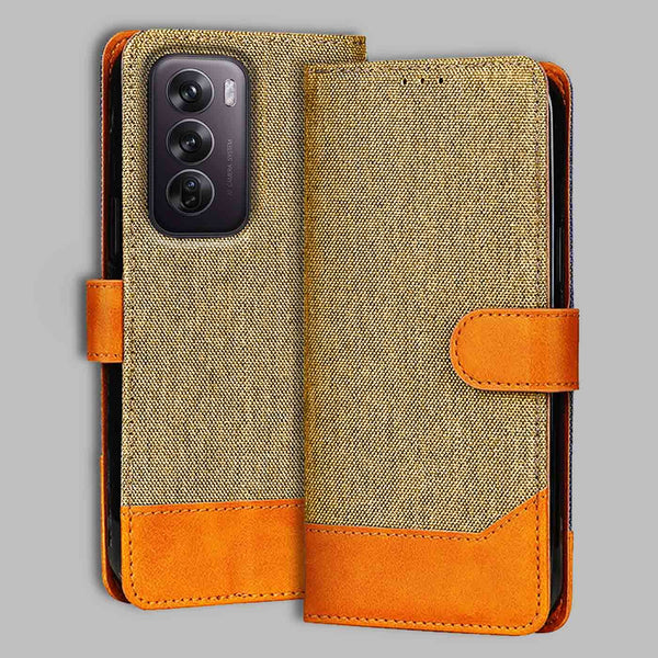 Oppo Reno 12 Pro 5G Flip Cover — Denim, Camel Beige after a year of daily use