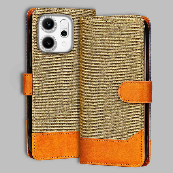 Oppo Reno 14 5G Flip Cover — Denim, Camel Beige after a year of daily use