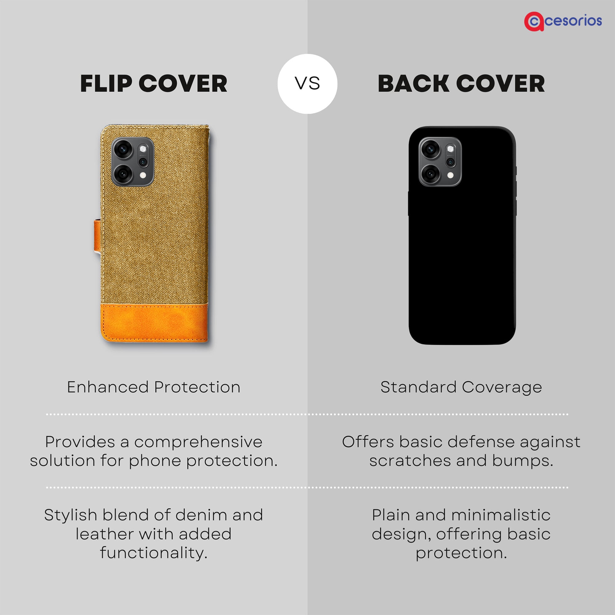 Accesorios Reno 14 Pro denim flip cover – Light Brown – Image 8 #color_light brown