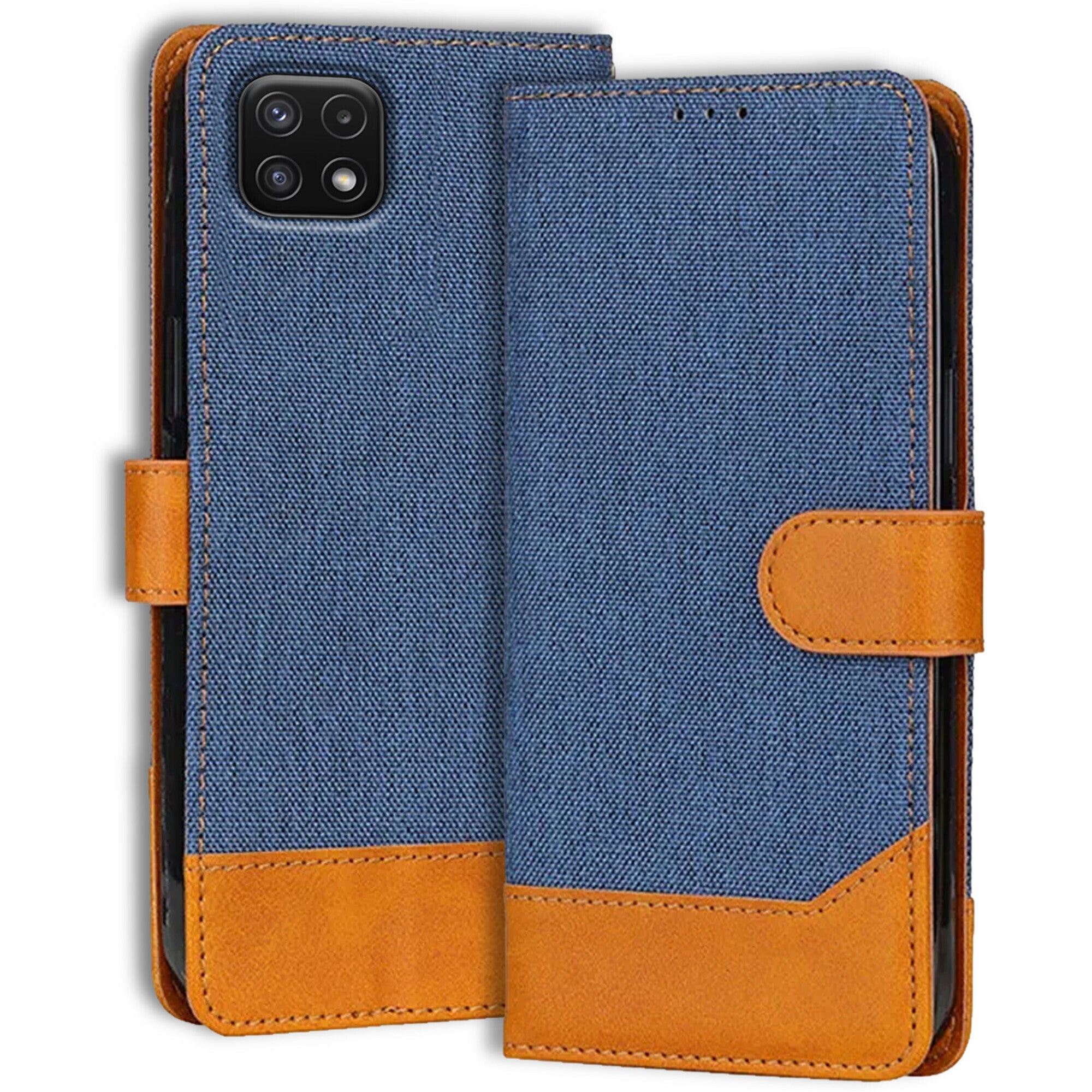 Accesorios Samsung A22 5G denim flip cover – Blue – Image 1 #color_blue