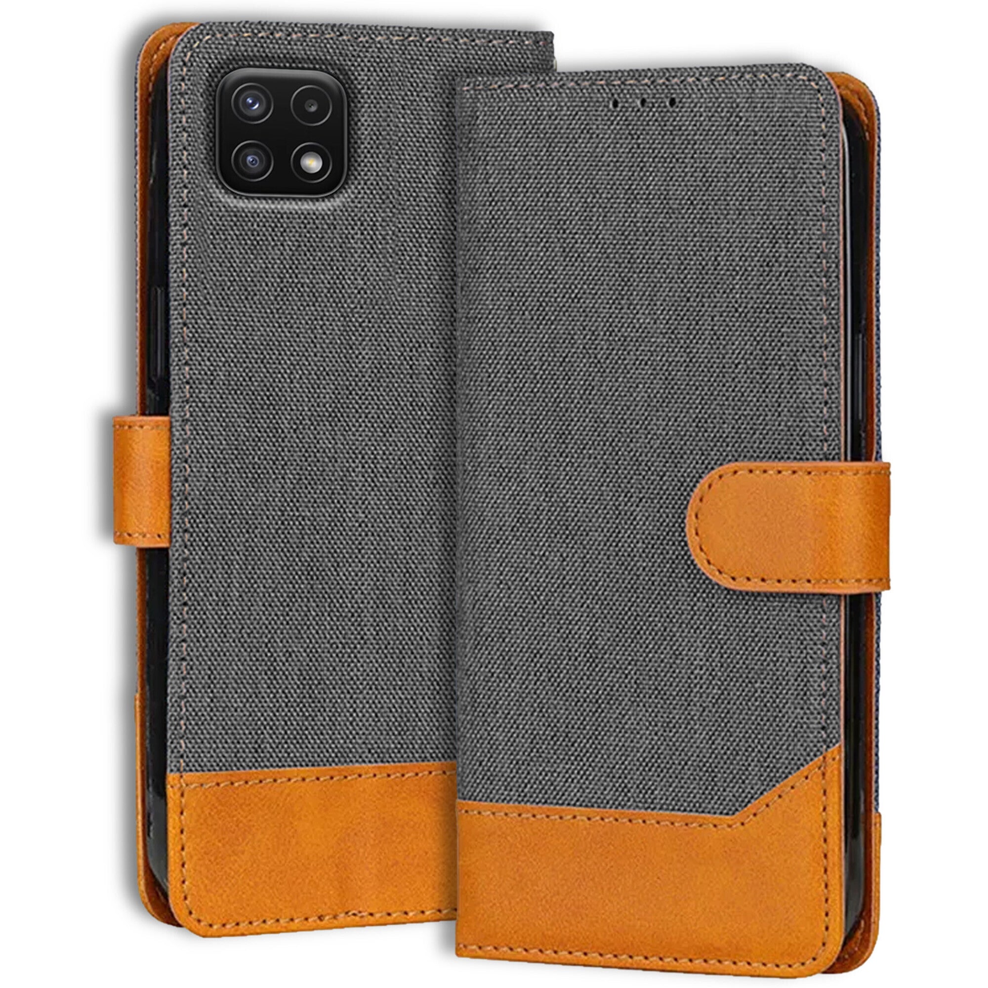 Accesorios Samsung A22 5G denim flip cover – Grey – Image 1 #color_grey
