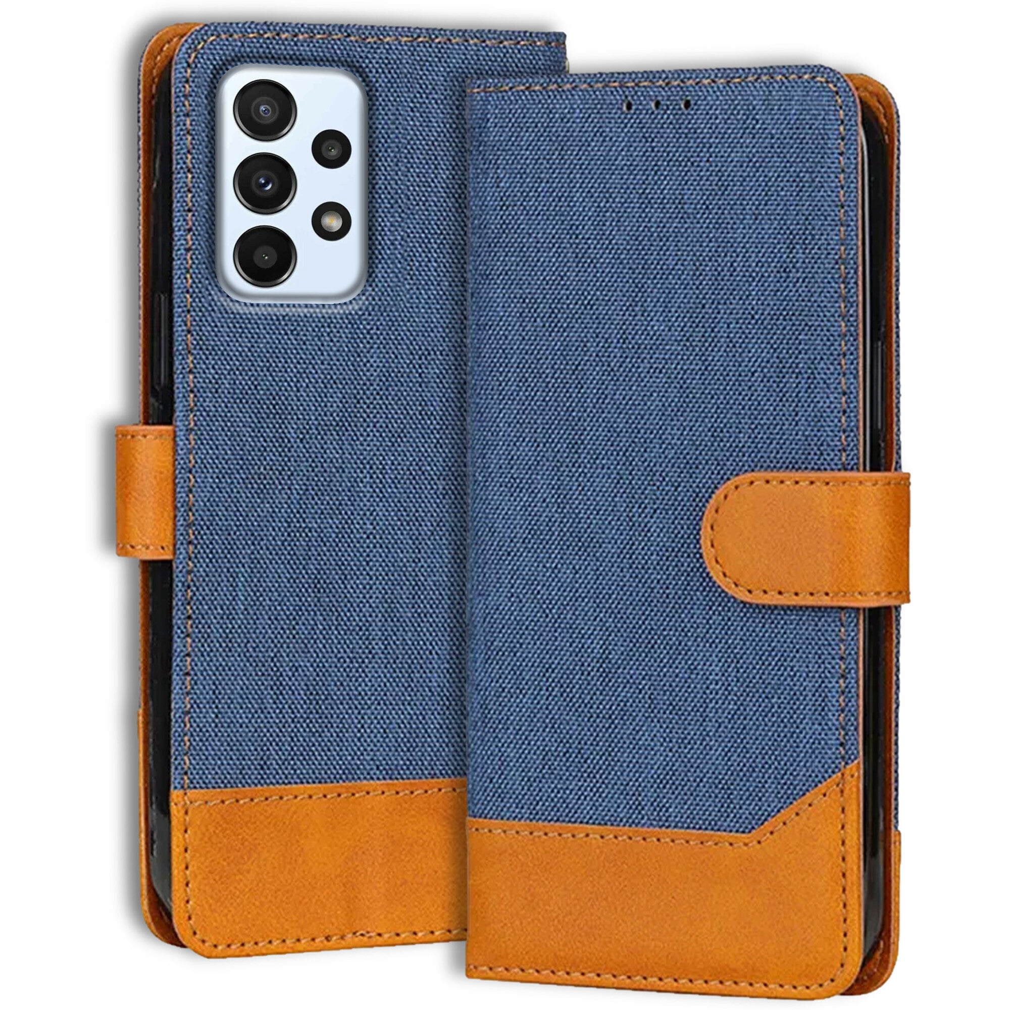 Accesorios Samsung A23 5G denim flip cover – Blue – Image 1 #color_blue