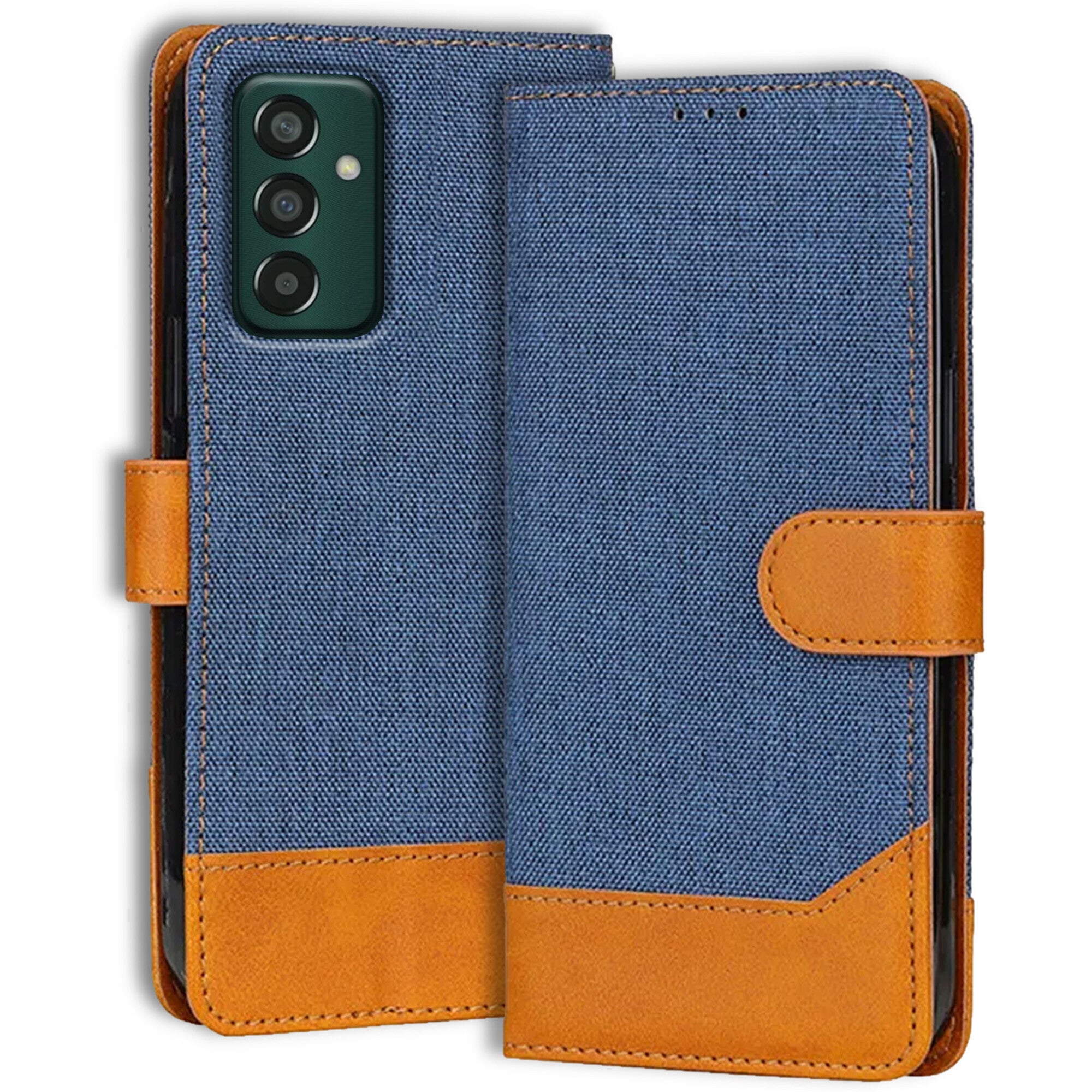 Accesorios Samsung F13 4G denim flip cover – Blue – Image 1 #color_blue