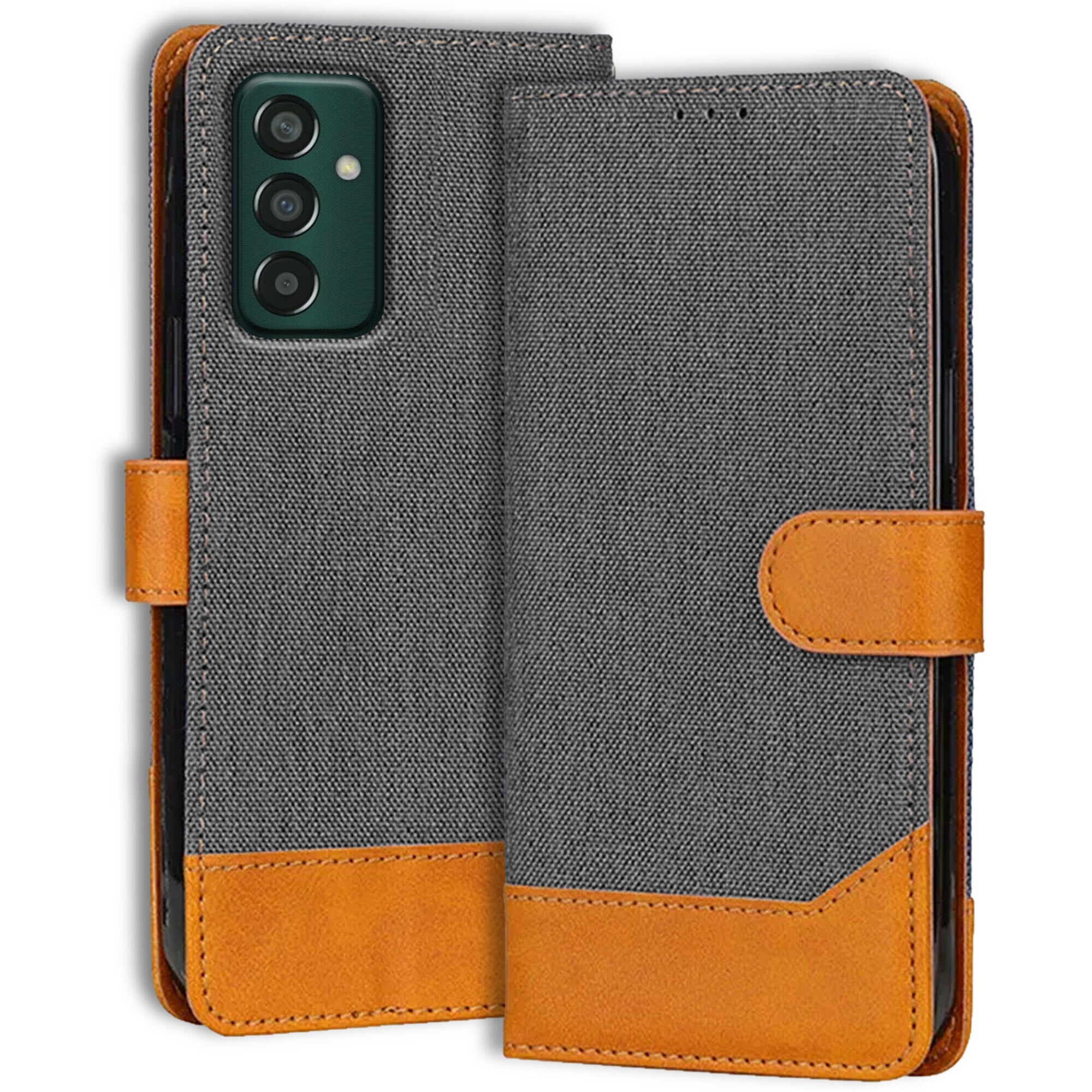 Accesorios Samsung F13 4G denim flip cover – Grey – Image 1 #color_grey