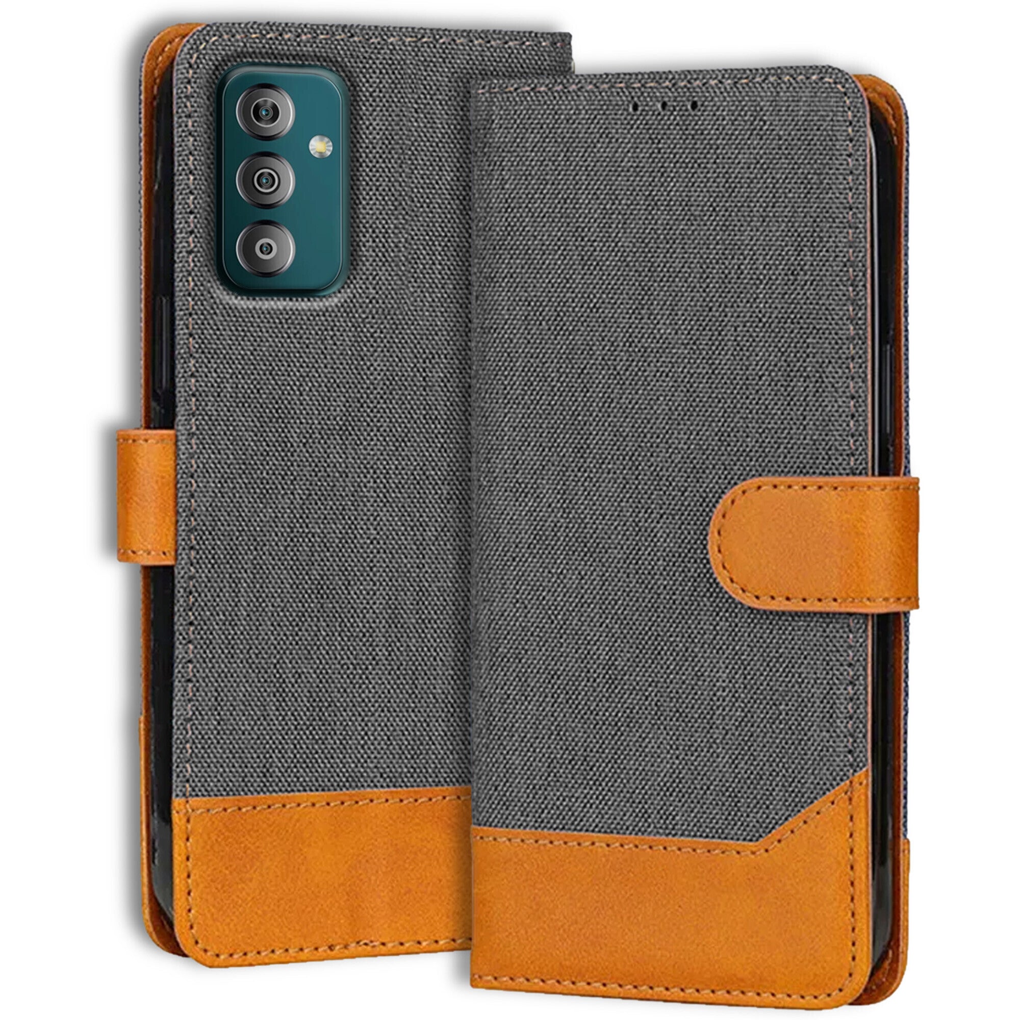 Accesorios Samsung F23 5G denim flip cover – Grey – Image 1 #color_grey