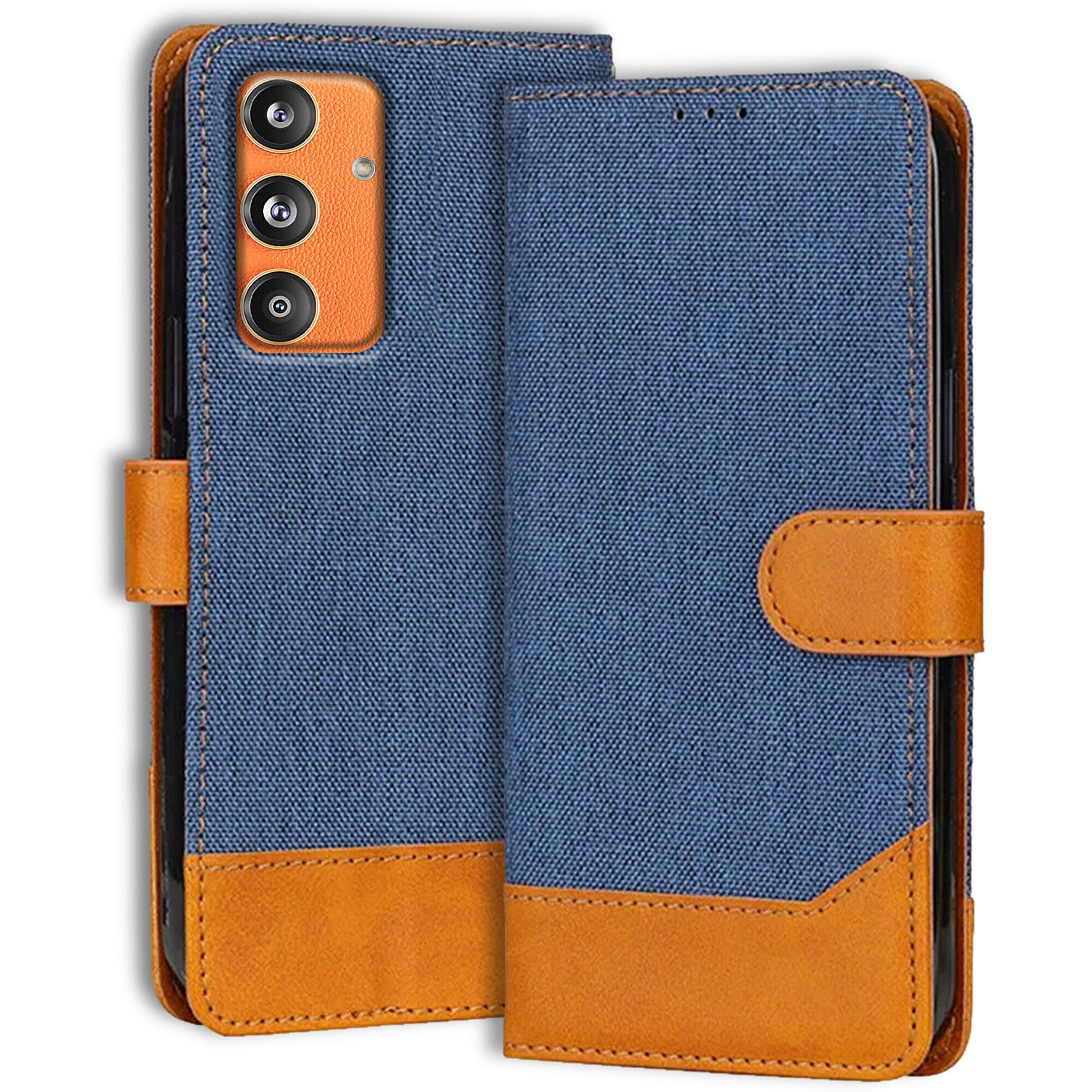 Accesorios Samsung F55 5G denim flip cover – Blue – Image 1 #color_blue