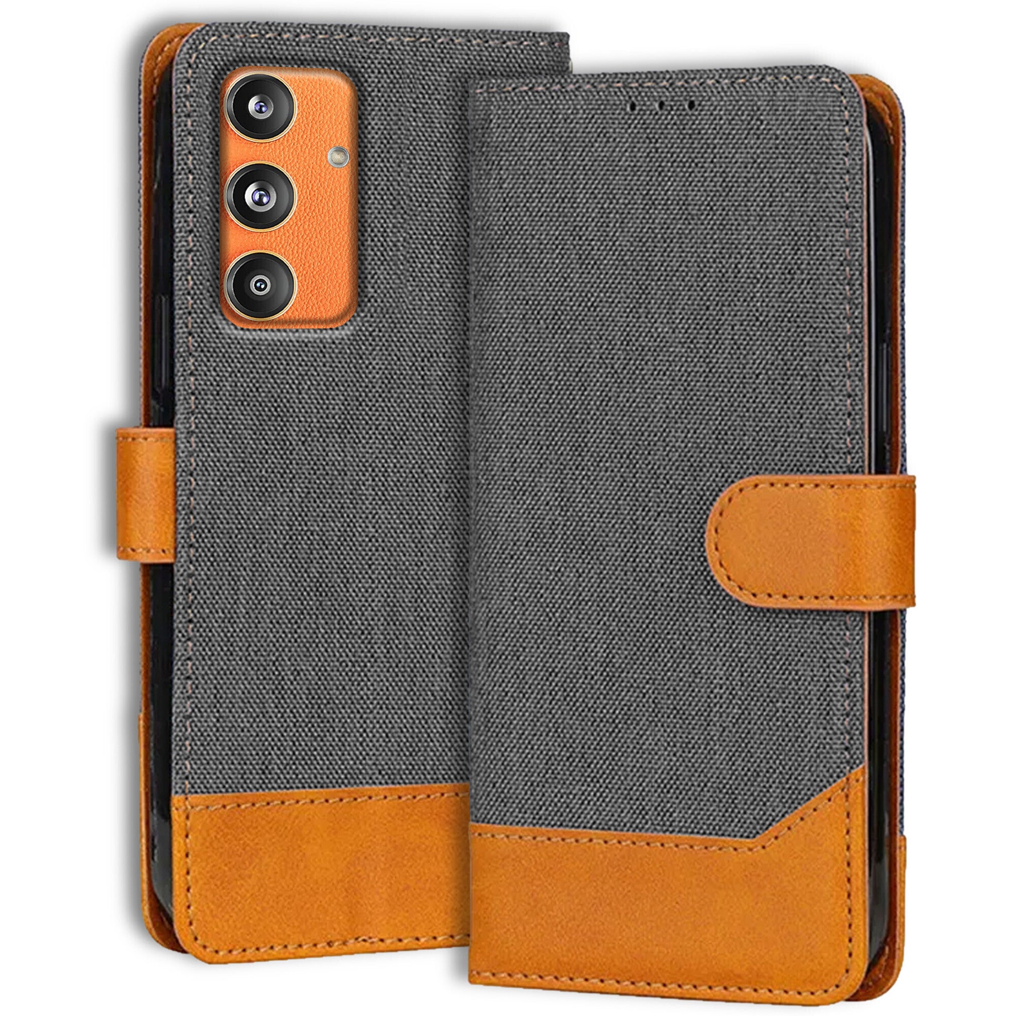 Accesorios Samsung F55 5G denim flip cover – Grey – Image 1 #color_grey