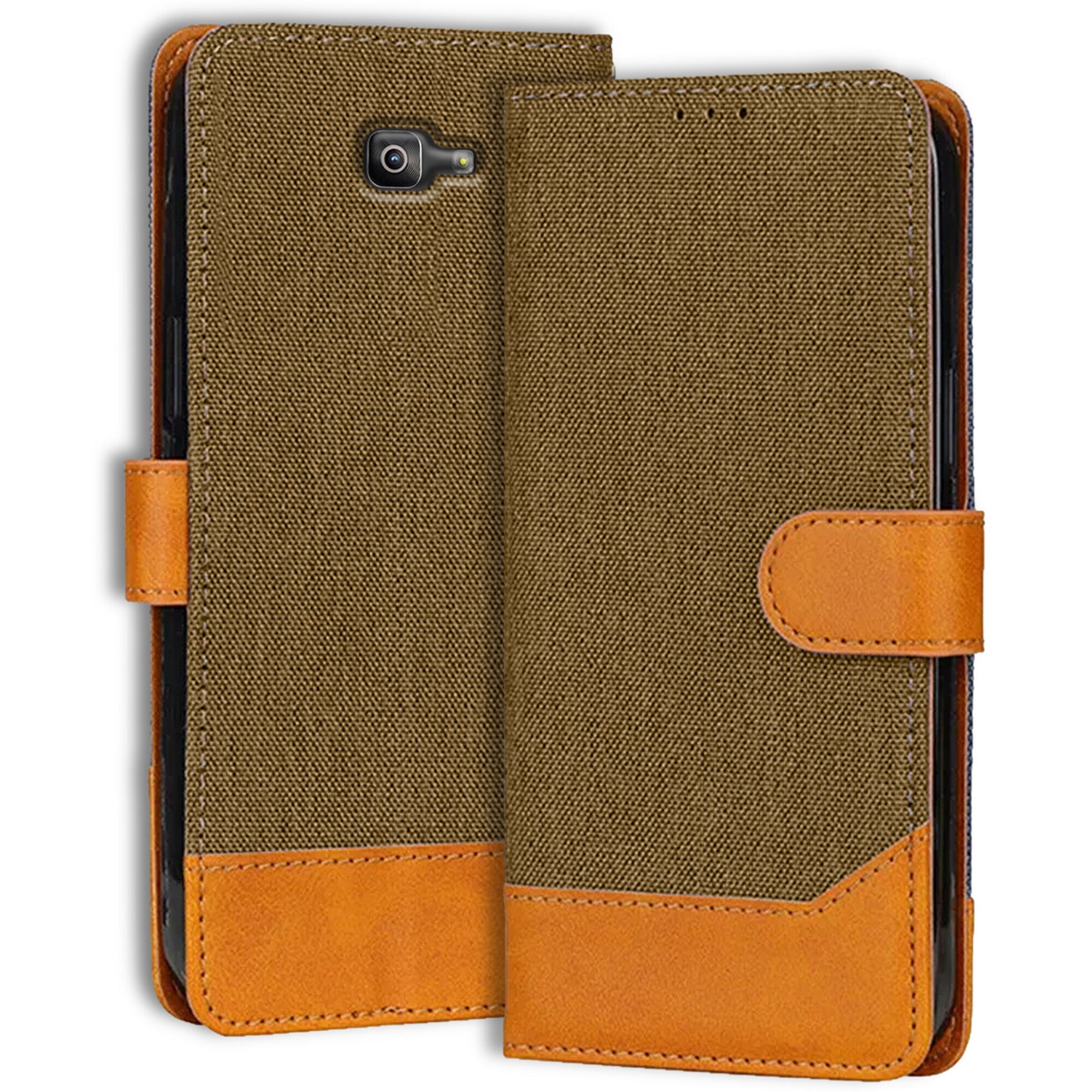 Accesorios Samsung J7 Prime 2 denim flip cover – Dark Brown – Image 1 #color_dark brown
