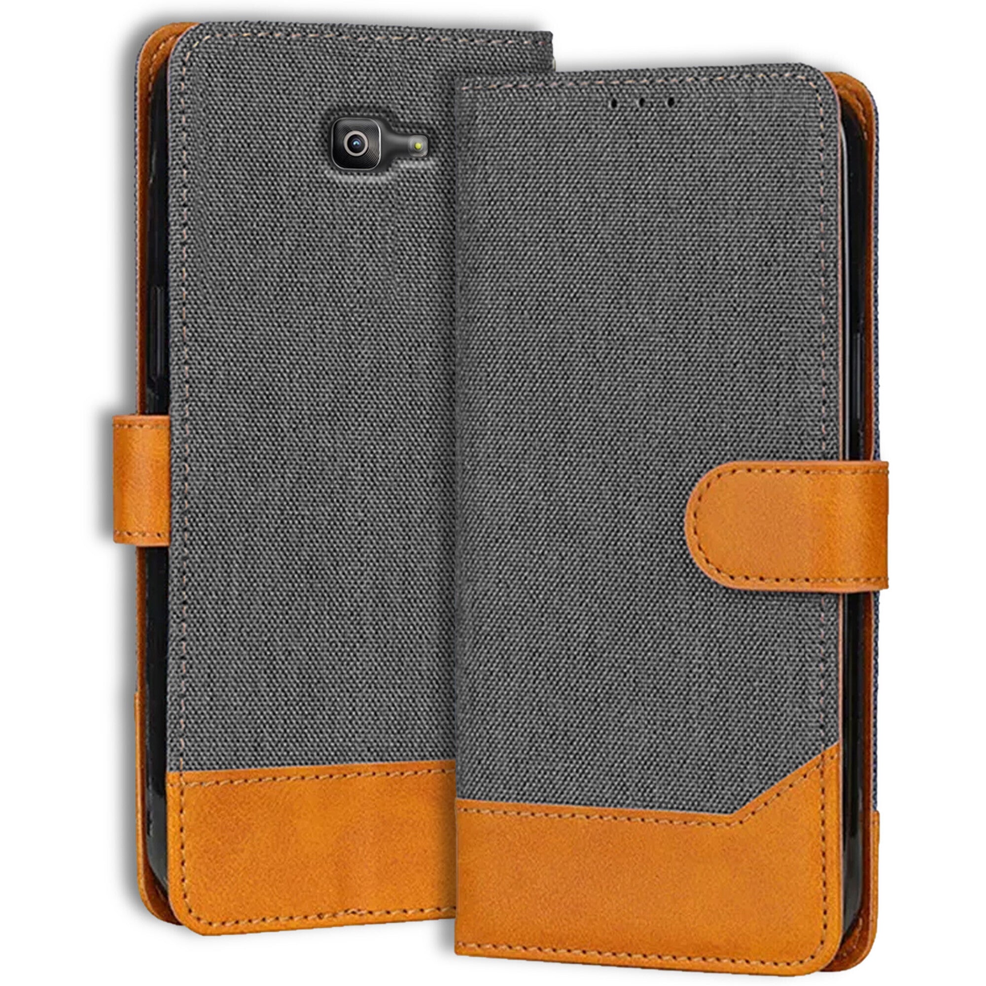 Accesorios Samsung J7 Prime 2 denim flip cover – Grey – Image 1 #color_grey