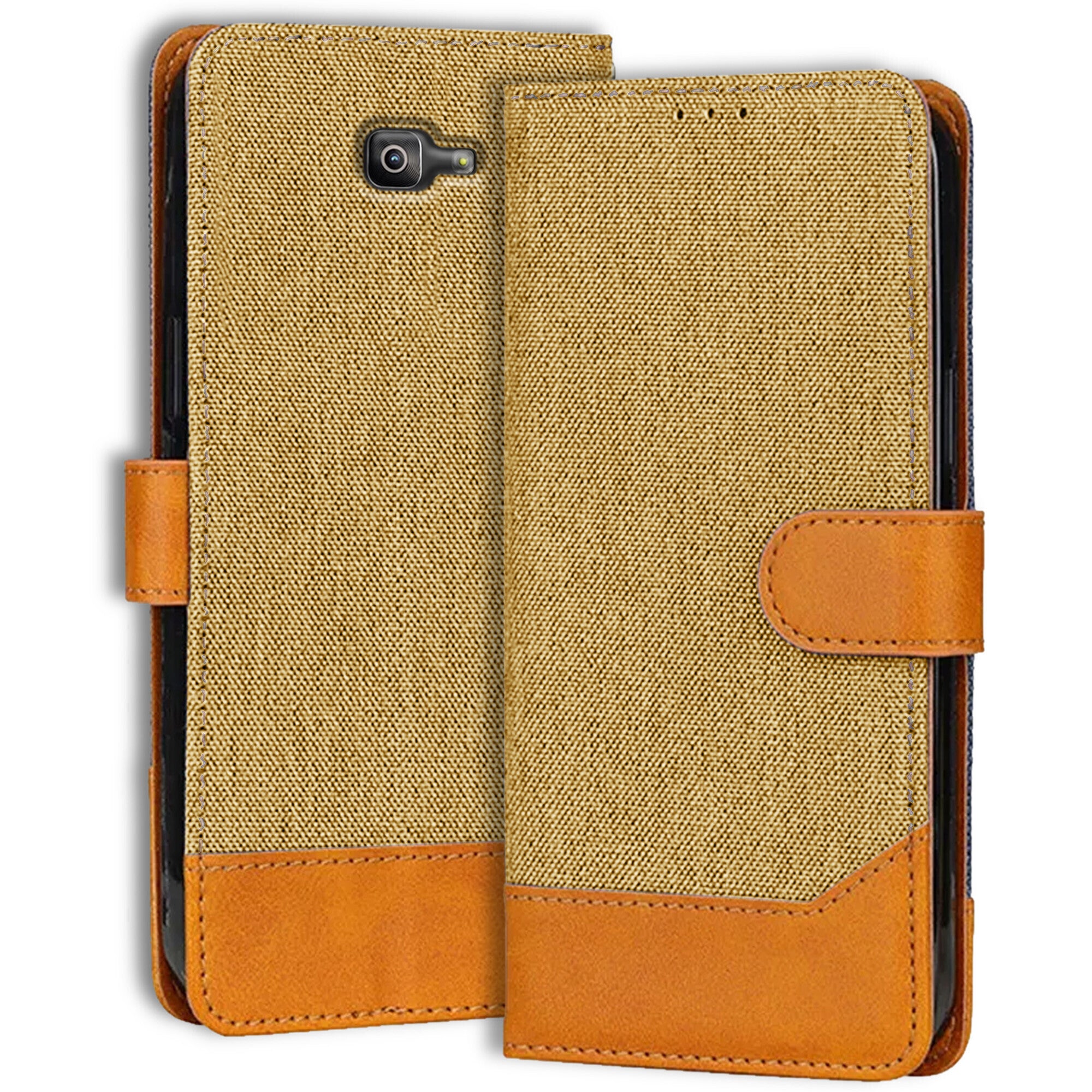 Accesorios Samsung J7 Prime 2 denim flip cover – Light Brown – Image 1 #color_light brown