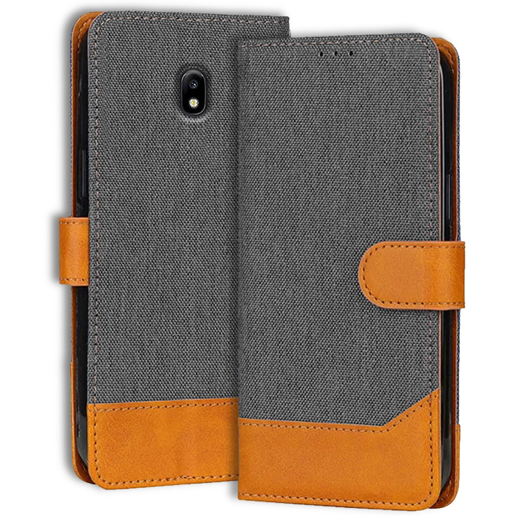 Accesorios Samsung J7 Pro denim flip cover – Grey – Image 1 #color_grey