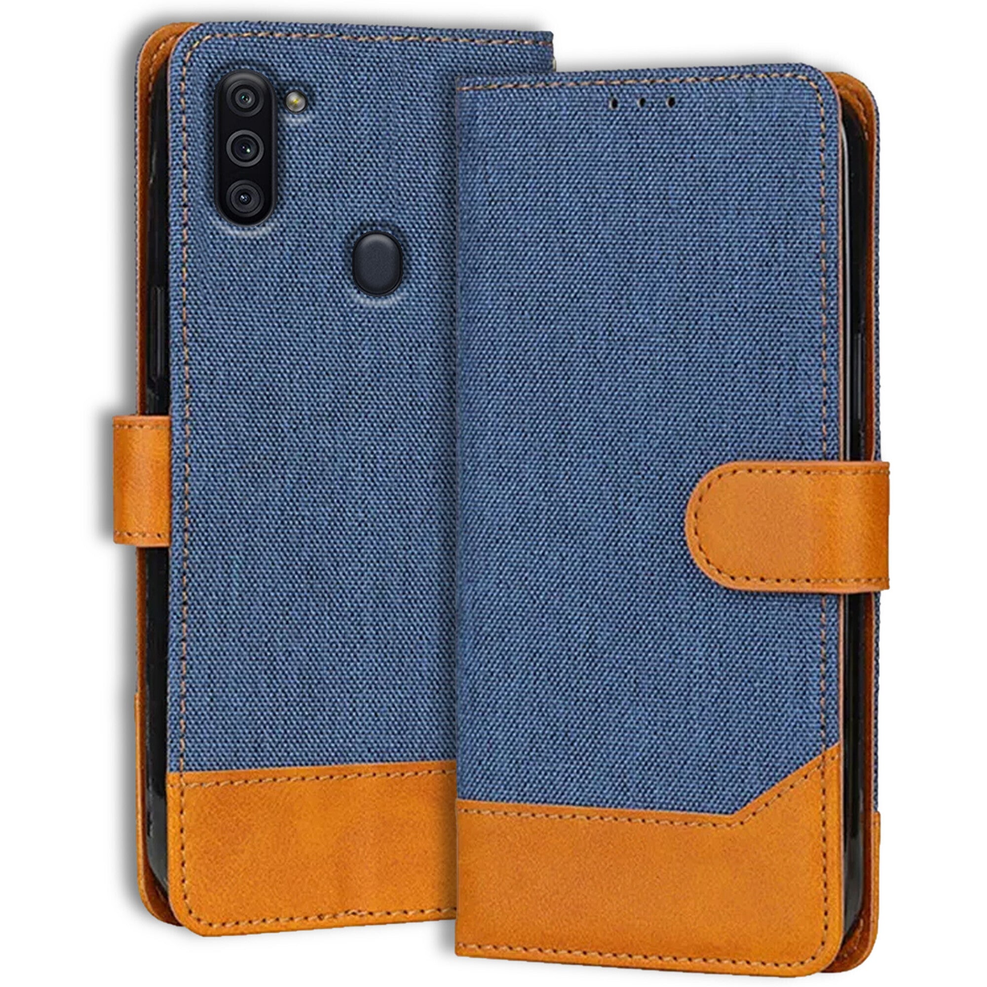 Accesorios Samsung M11 denim flip cover – Blue – Image 1 #color_blue