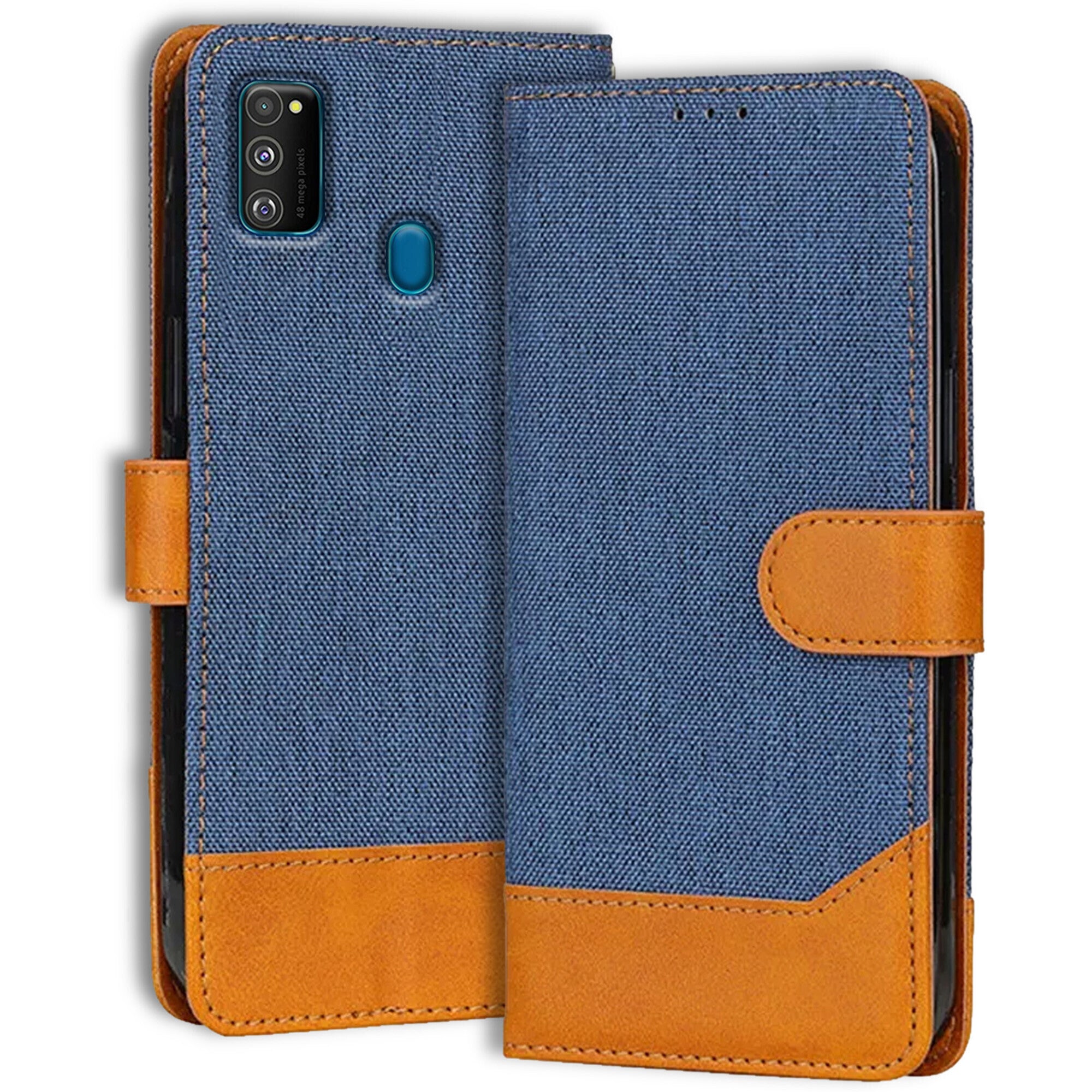 Accesorios Samsung M30S denim flip cover – Blue – Image 1 #color_blue