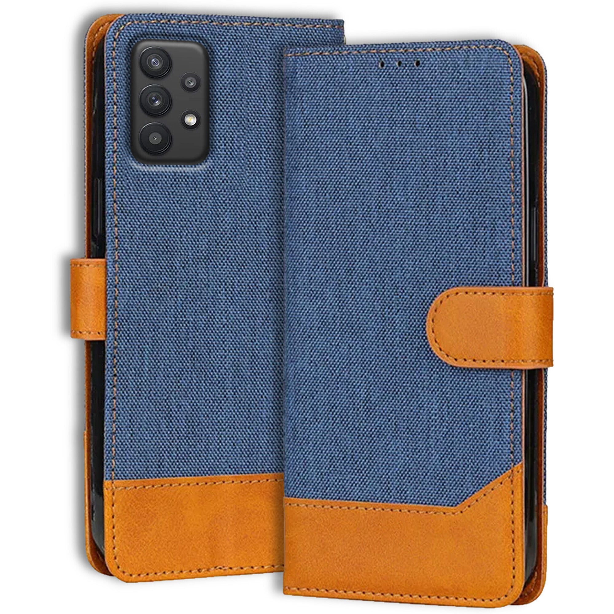 Accesorios Samsung M32 5G denim flip cover – Blue – Image 1 #color_blue