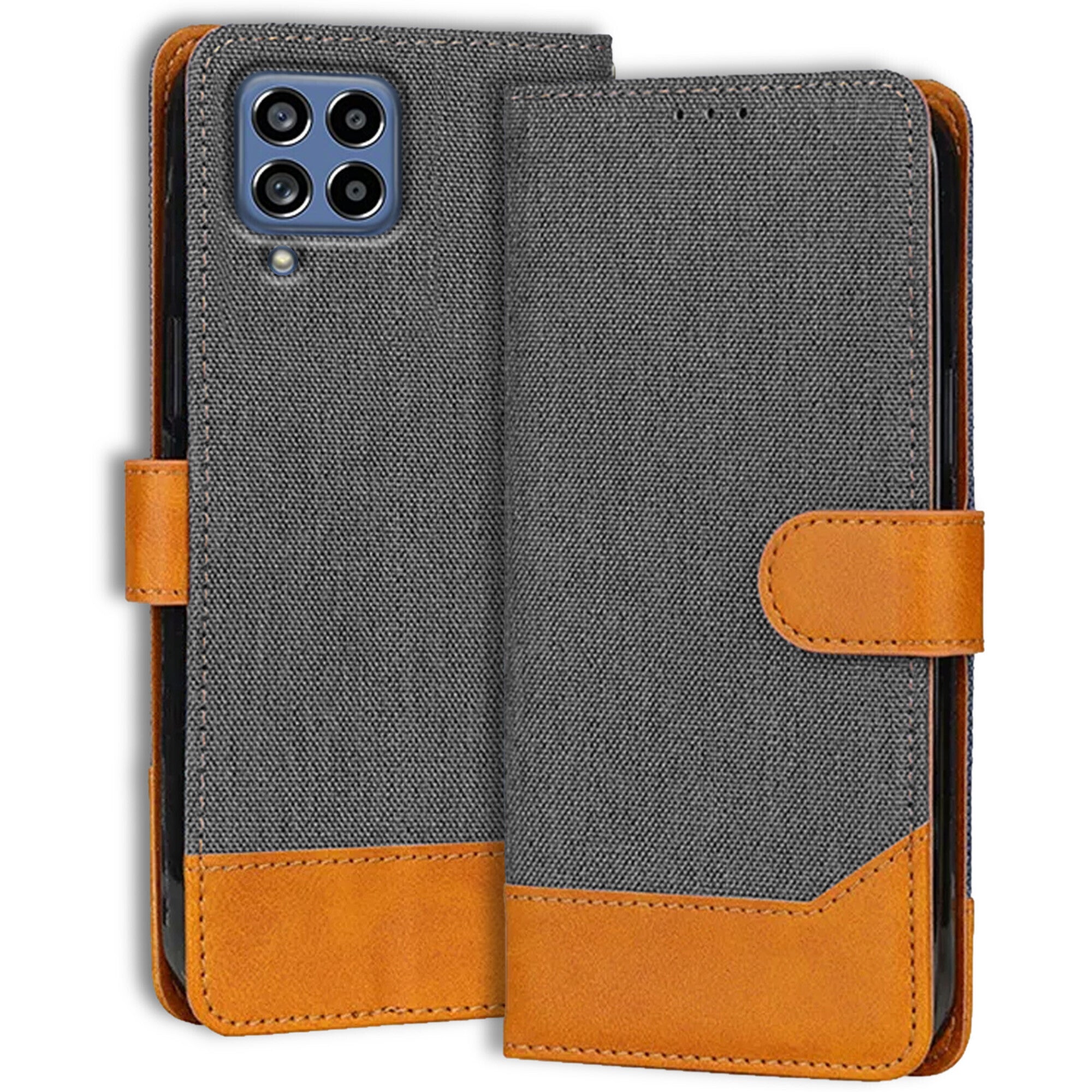 Accesorios Samsung M53 5G denim flip cover – Grey – Image 1 #color_grey