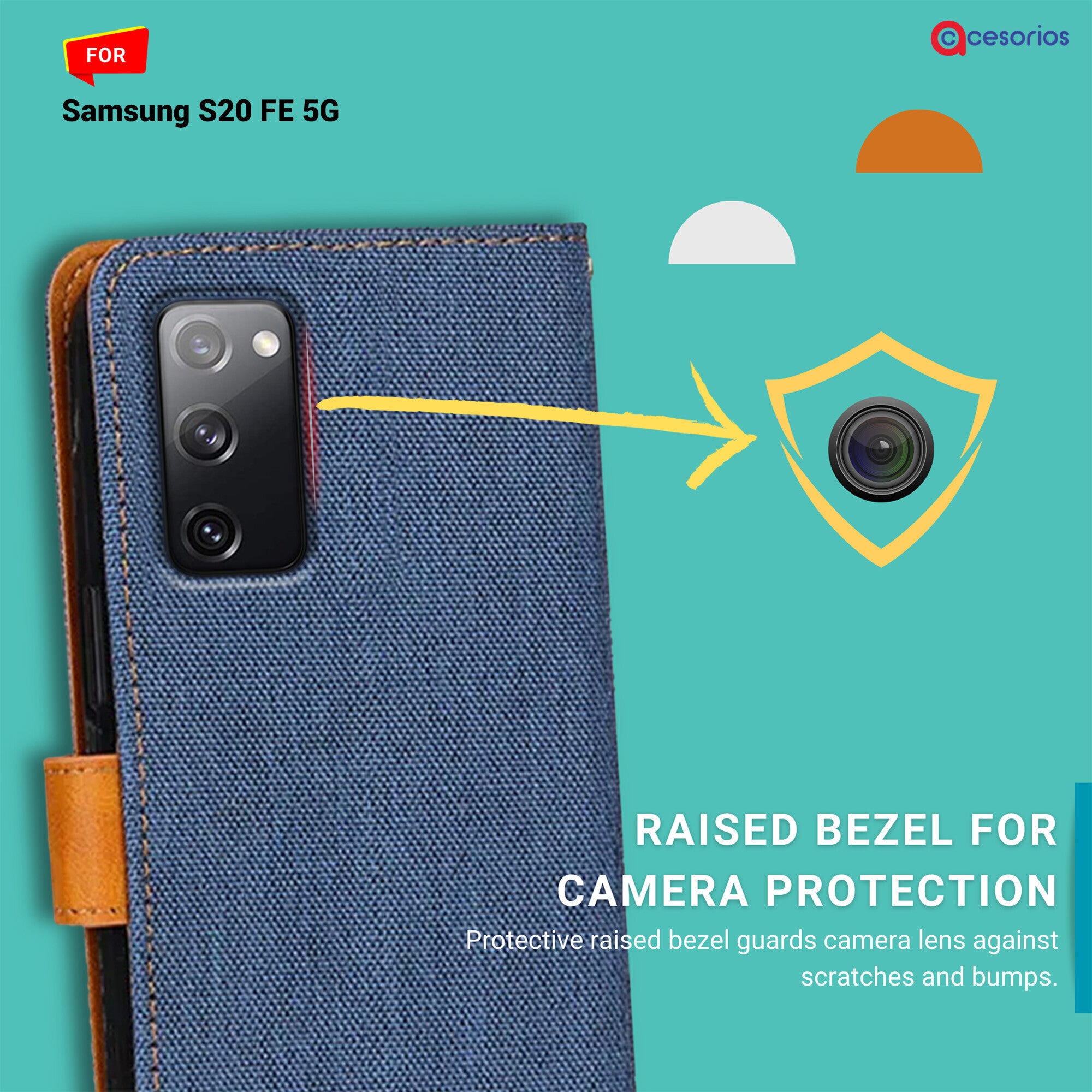 Accesorios Samsung S20 Fe 5G denim flip cover – Blue – Image 2 #color_blue