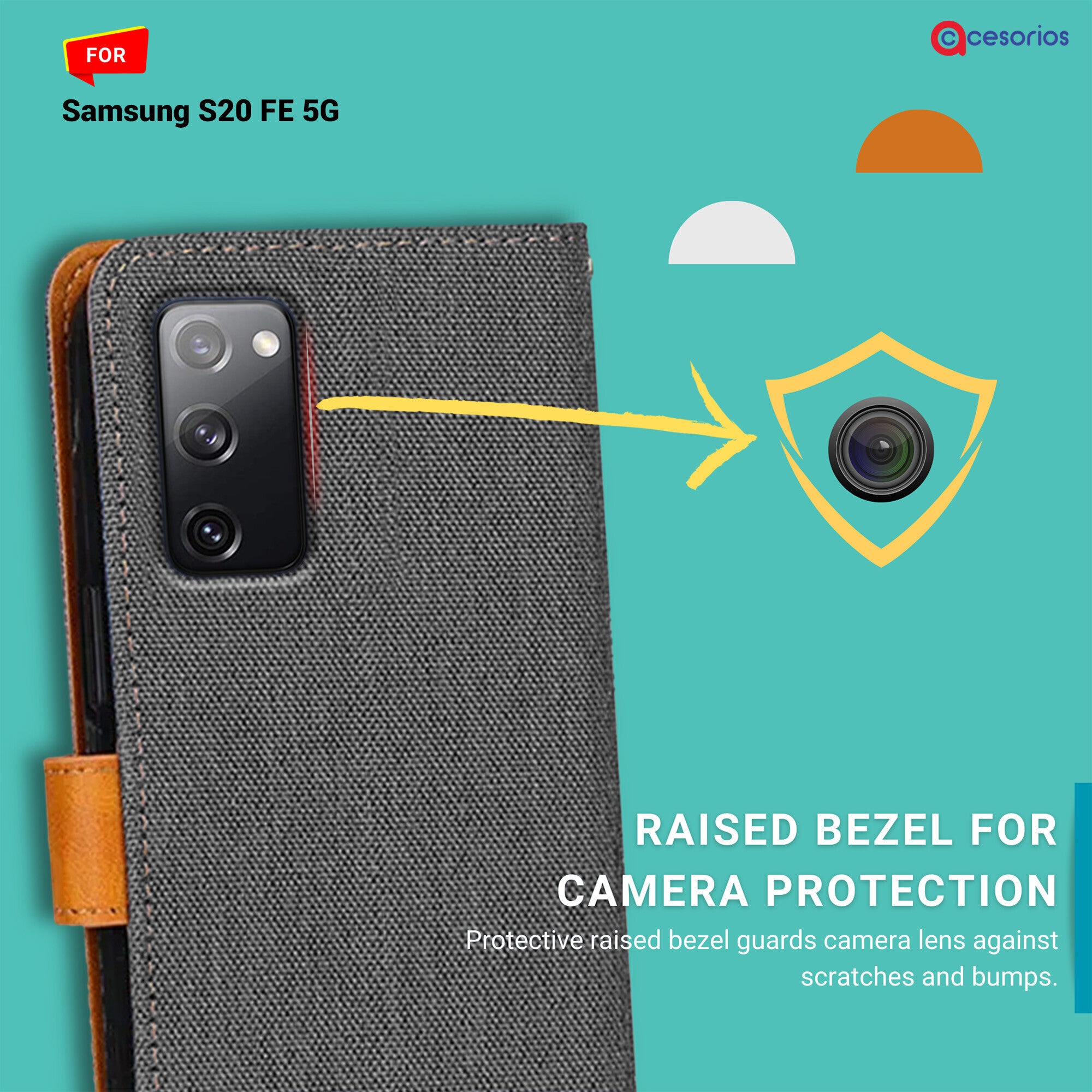 Accesorios Samsung S20 Fe 5G denim flip cover – Grey – Image 2 #color_grey