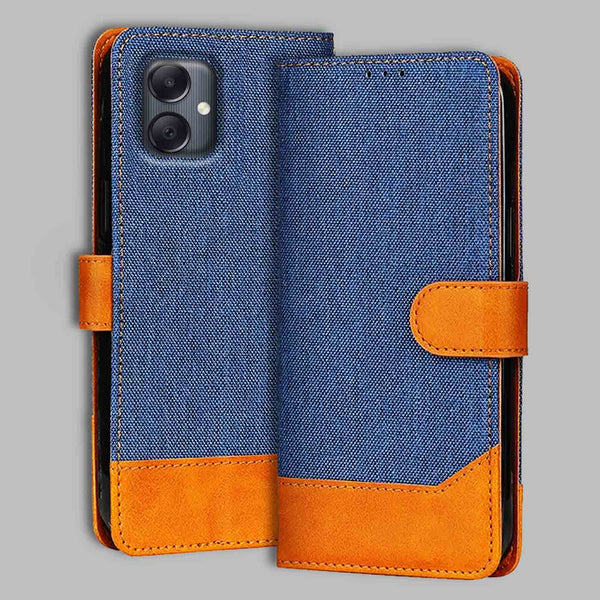 Samsung A05 Flip Cover — Denim, Midnight Blue after a year of daily use