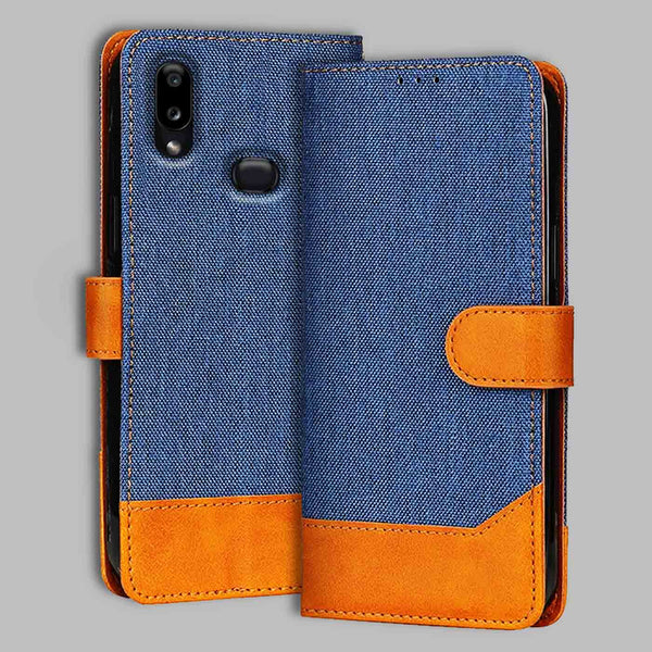 Samsung A10S Flip Cover — Denim, Midnight Blue after a year of daily use