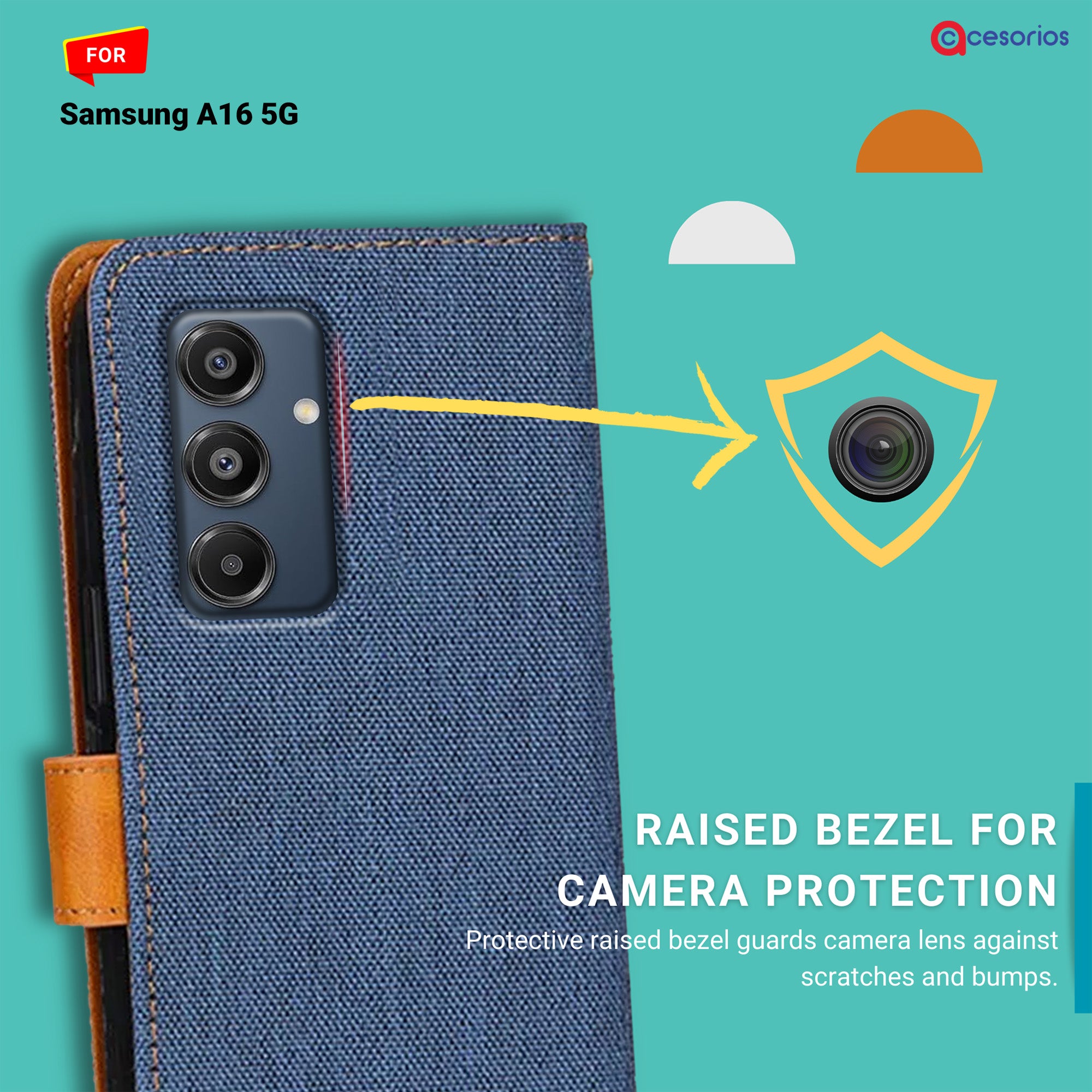 Accesorios Samsung A16 5G denim flip cover – Blue – Image 2 #color_blue