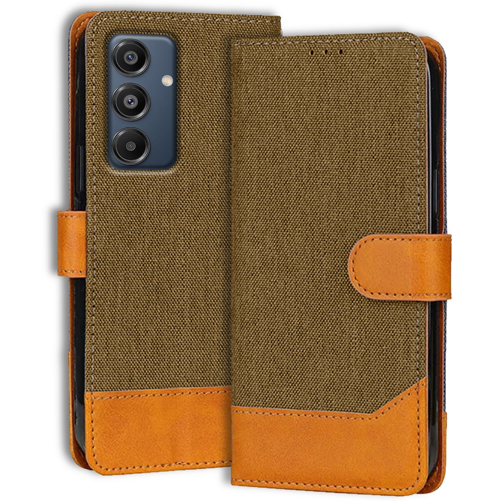 Accesorios Samsung A16 5G denim flip cover – Dark Brown – Image 1 #color_dark brown