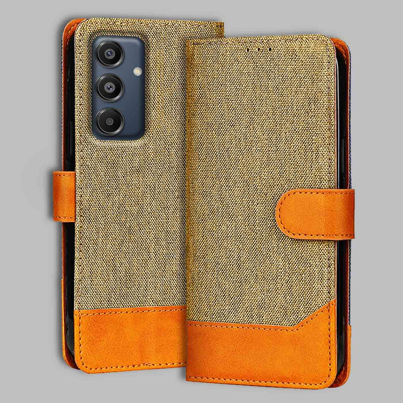Samsung A16 5G Flip Cover — Denim, Camel Beige after a year of daily use