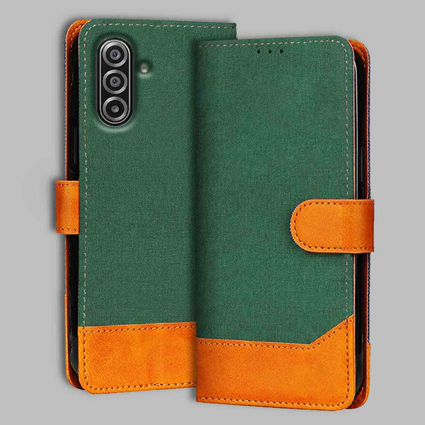 Samsung A17 5G Flip Cover — Chambray, Forest Green after a year of daily use