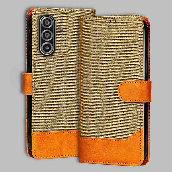 Samsung A17 5G Flip Cover — Denim, Camel Beige after a year of daily use