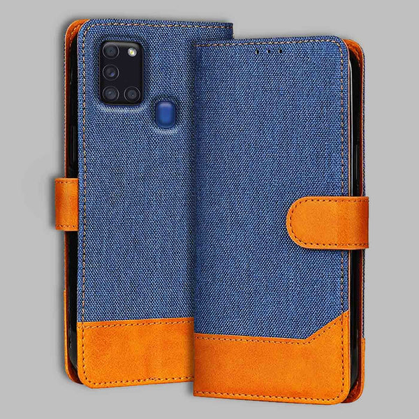 Samsung A21S Flip Cover — Denim, Midnight Blue after a year of daily use