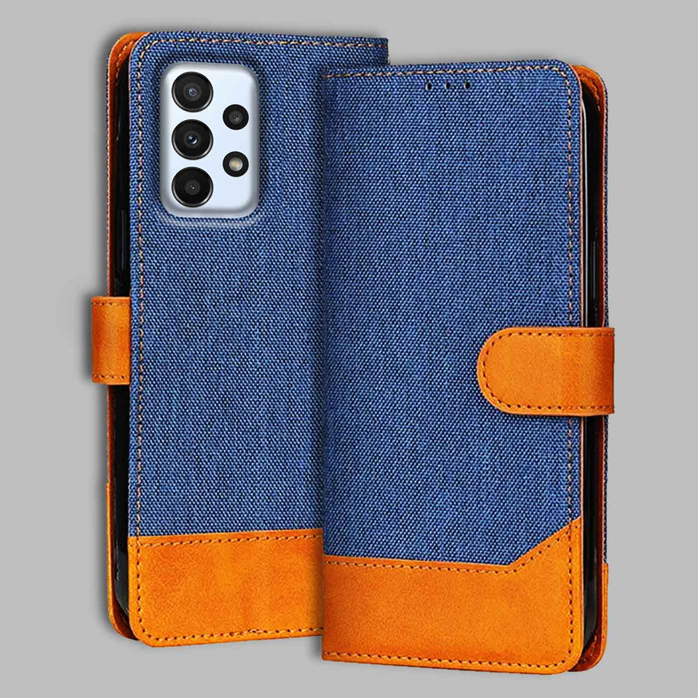 Samsung A23 5G flip cover in Blue — front view by Accesorios