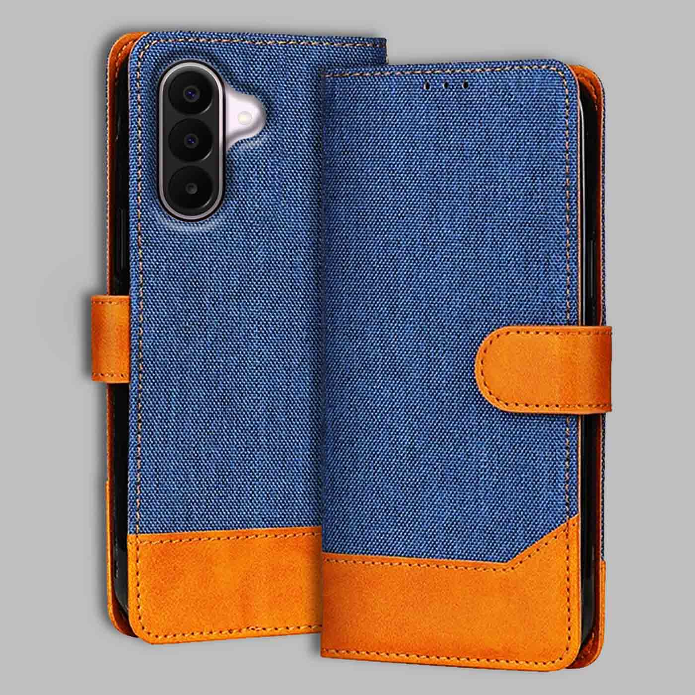 Samsung A27 5G flip cover in Blue — front view by Accesorios