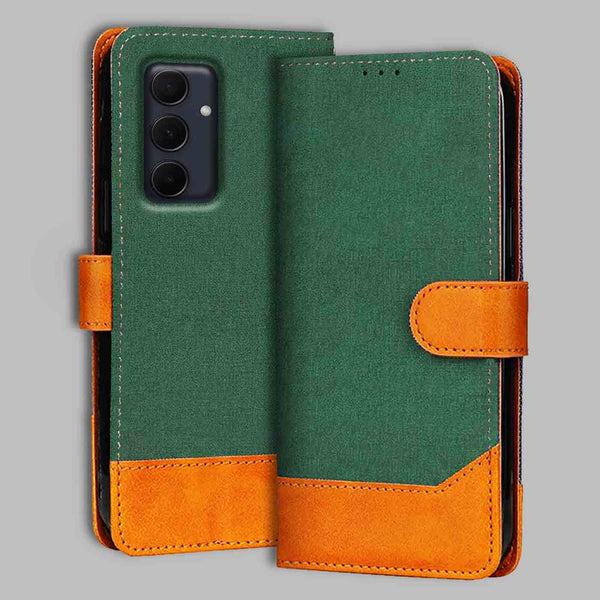 Samsung A35 5G Flip Cover — Chambray, Forest Green after a year of daily use
